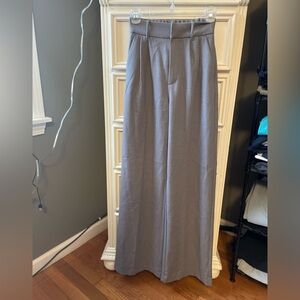 Abercrombie & Fitch Gray High-Waist Wide-Leg Trousers